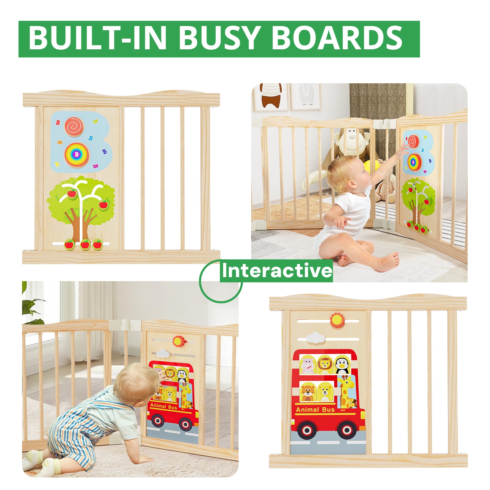 Cocoon - BlueWood® Baby Gate Playpen, Foldable, Busy Board Baby Playpen